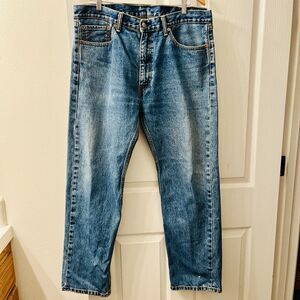 Levi's 505 Jeans Men's 38 X 32 Regular Fit Straight Leg Dark Stonewash Blue READ